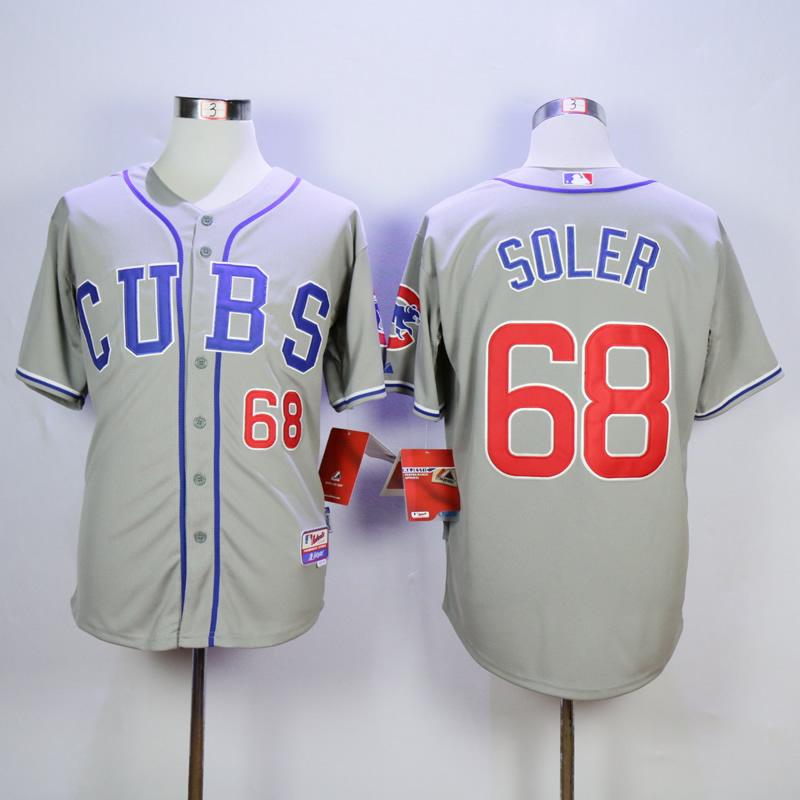 Men Chicago Cubs #68 Soler Grey CUBS MLB Jerseys